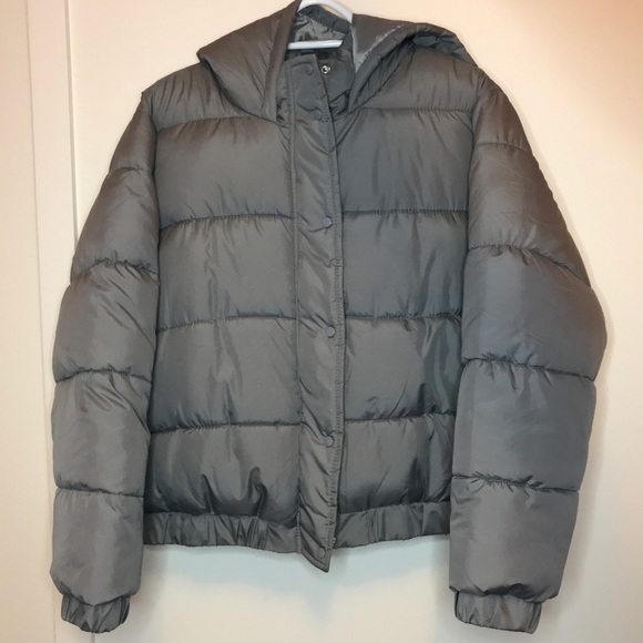 Missguided Grey Hooded Puffer Jacket - Picture 5 of 12